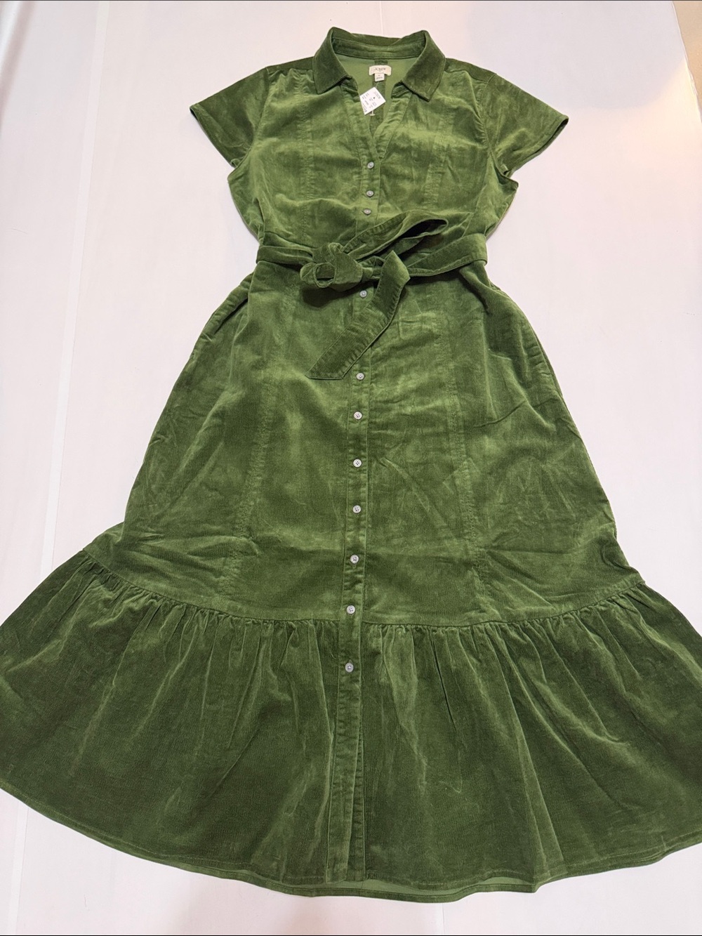 J.Crew Corduroy Tiered Midi Shirt Dress 12 NWT - Picture 6 of 6
